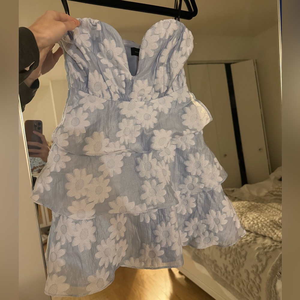Majorelle Andrea Mini Blue and White Floral Dress